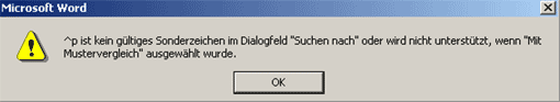 Fehlermeldung