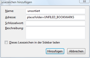unsortierte Lesezeichen